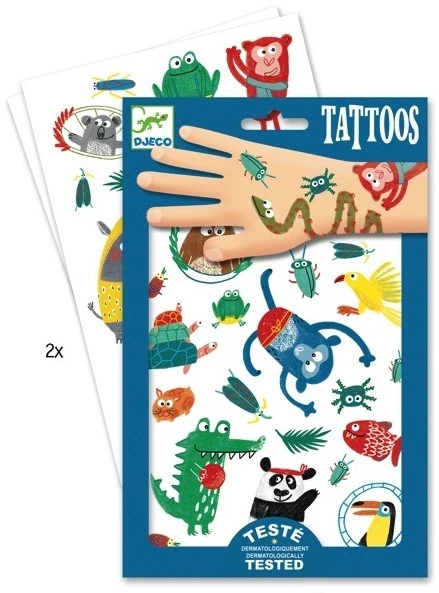 Djeco Abzieh-Tattoos Wilde Tiere 1 Djeco Abzieh-Tattoos Wilde Tiere