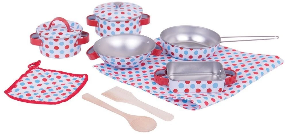 Bigjigs BJ631 Tinnen Pannenset, 10dlg 2 Bigjigs BJ631 Tinnen Pannenset, 10dlg – Bild 2