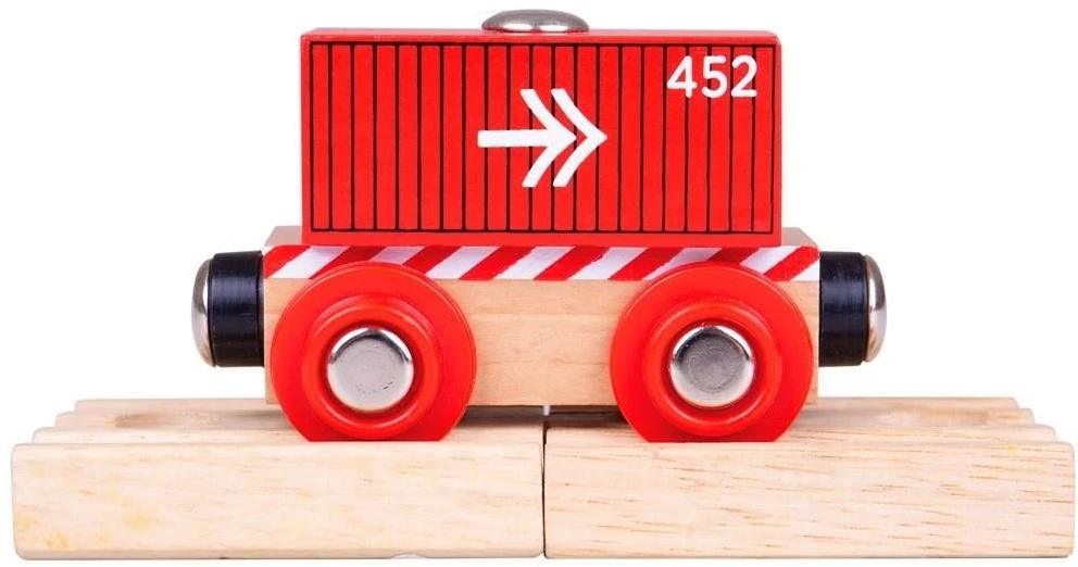 Bigjigs Container-Wagen - Rot (4) 1 Bigjigs Container-Wagen - Rot (4)