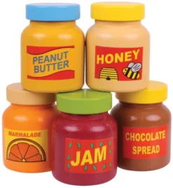 BigJigs Holzküche Zubehör Aufstriche, Stück