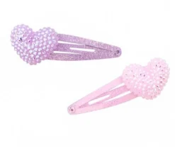 Great Pretenders Boutique Sparkle Heart Bobble Hairclips, 2 Pcs