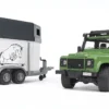 Bruder 02592 - Land Rover Defender Mit Pferdeanhänger Inklusive 1 Pferd