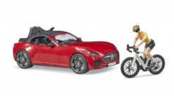 Bruder 03485 - Roadster Mit Rennrad Und Radfahrerin Mit Helm