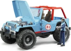 BRUDER Jeep Cross Country Racer Blau Mit Rennfahrer 5 BRUDER Jeep Cross Country Racer Blau Mit Rennfahrer -Schleich Verkaufe bruder jeep cross country racer blau mit rennfahrer 3