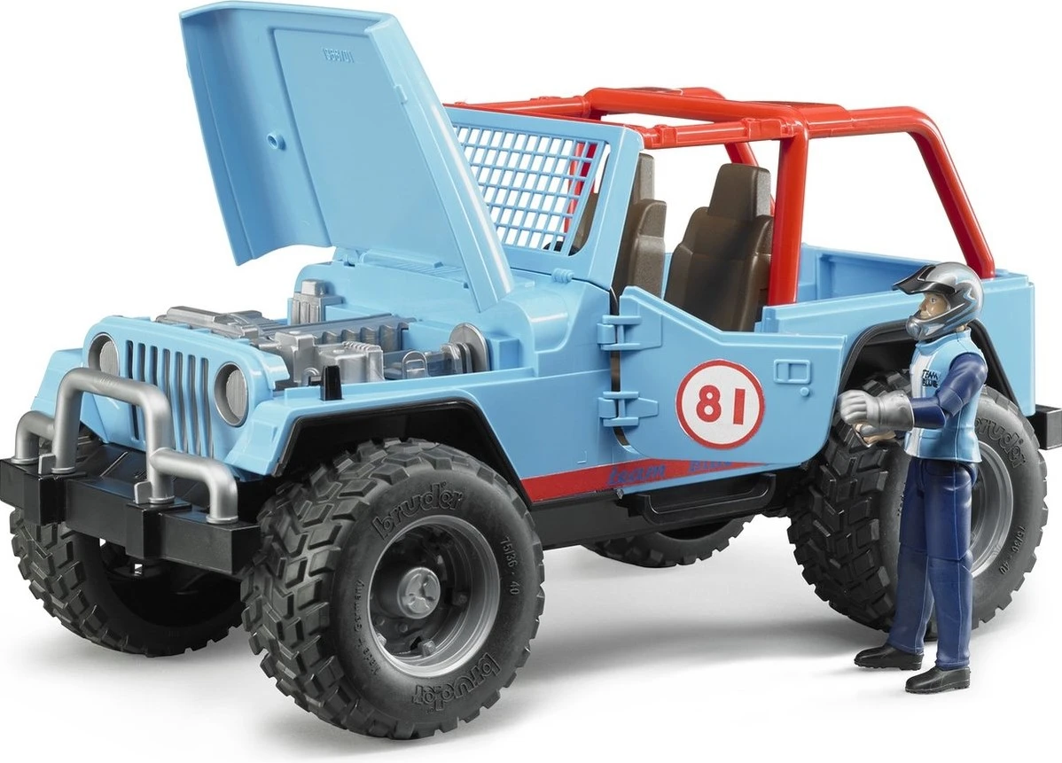 BRUDER Jeep Cross Country Racer Blau Mit Rennfahrer 3 BRUDER Jeep Cross Country Racer Blau Mit Rennfahrer – Bild 3