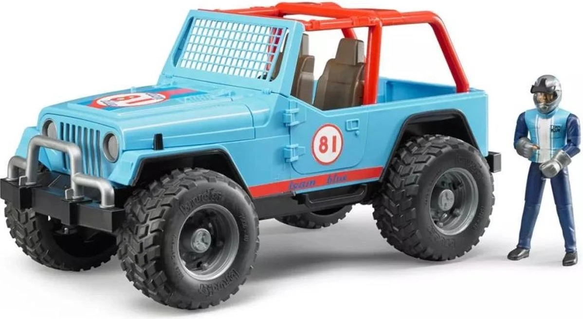 BRUDER Jeep Cross Country Racer Blau Mit Rennfahrer 1 BRUDER Jeep Cross Country Racer Blau Mit Rennfahrer