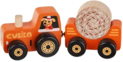 Cubika 15351 15351-Tractor De Madera Kinderspielzeug Aus Holz, Mehrfarbig