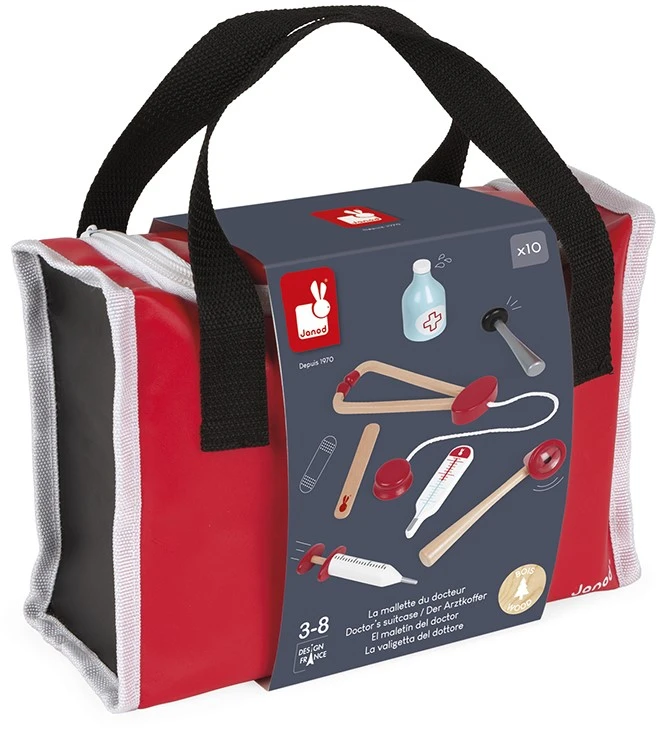 Janod Doktortasche (Inkl. 10 Teile Zubehör) 2 Janod Doktortasche (Inkl. 10 Teile Zubehör) – Bild 2