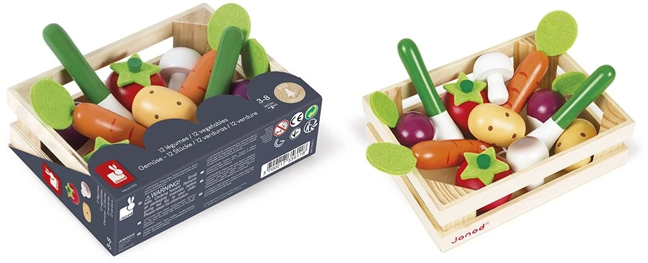 Janod Gemüse Sortiment Im Kasten (Inhalt 12 Teile) 3 Janod Gemüse Sortiment Im Kasten (Inhalt 12 Teile) – Bild 3