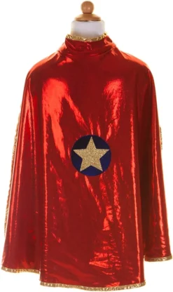 Generique - Superhelden-Umhang Für Mädchen Kriegerin Rot-blau-Gold -Schleich Verkaufe generique superhelden umhang fuer maedchen kriegerin rot blau gold 3