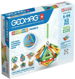 Geomag - Supercolor Magnetische Bausteine Für Kinder, Magnetisches Spielzeug, Grüne Kollektion 100 % Recyceltes Plastik, 52 Teile