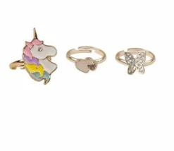 Great Pretenders Boutique Schmetterling & Einhorn Ring, 3 Stück