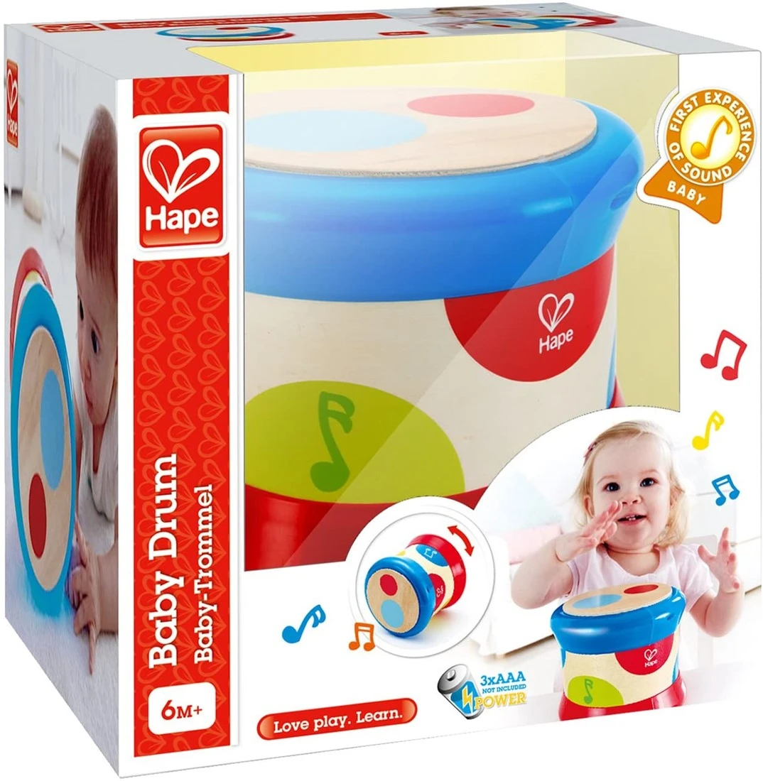 Hape Baby-Trommel | Farbiges Rollendes Musikspielzeug Für Kleinkinder Zum Erlernen Von Rhythmus Und Unterschiedlichen Klängen, Batteriebetrieben 3 Hape Baby-Trommel | Farbiges Rollendes Musikspielzeug Für Kleinkinder Zum Erlernen Von Rhythmus Und Unterschiedlichen Klängen, Batteriebetrieben – Bild 3