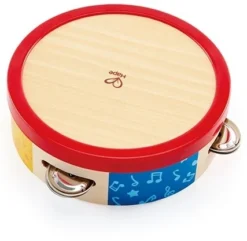Hape Buntes Tamburin Von Hape | Holztamburin Trommel Für Kinder, Musikinstrument Für Kinder Ab 12 Monaten