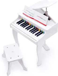 Hape Luxusflügel | Piano Mit 30 Tasten, Inklusive Stuhl, Elektronisches Musik-Keyboard Für Kinder Ab 3 Jahren, Weiß