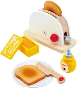 Hape Pop-up-Toaster-Set| Küchen-Fantasiespiel Mit Frühstückszubehör Für Kinder Von Hape
