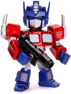 Jada Toys 253111003 Transformers, Optimus Prime Figur Aus Die-cast, Augen Mit Licht, Inkl. Batterien, Zubehör, 10 Cm, Rot/Silber/blau