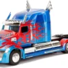Jada Toys 253115003 Transformers T5 Optimus Prime, Western Star 5700 Ex Phantom, Spielzeugauto Aus Die Cast, Türen Zum Öffnen, Maßstab 1:24, Blau/rot