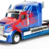 Jada Toys Transformers T5 Optimus Prime, Western Star 5700 Ex Phantom, Spielzeugauto Aus Die-cast, Maßstab 1:32, Blau/rot