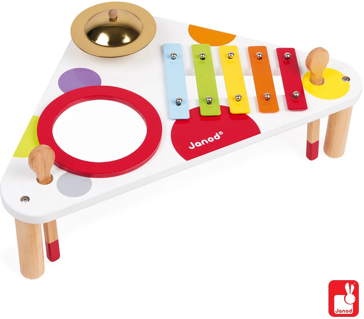 Janod - Confetti Holz-Musiktisch, Kinder-Musikinstrument, Spielzeugnachbildung Und Spielzeug Für Musikalisches Empfinden, Ab 1 Jahr, J07634 2 Janod - Confetti Holz-Musiktisch, Kinder-Musikinstrument, Spielzeugnachbildung Und Spielzeug Für Musikalisches Empfinden, Ab 1 Jahr, J07634 – Bild 2