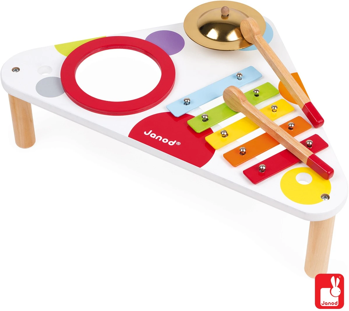 Janod - Confetti Holz-Musiktisch, Kinder-Musikinstrument, Spielzeugnachbildung Und Spielzeug Für Musikalisches Empfinden, Ab 1 Jahr, J07634 3 Janod - Confetti Holz-Musiktisch, Kinder-Musikinstrument, Spielzeugnachbildung Und Spielzeug Für Musikalisches Empfinden, Ab 1 Jahr, J07634 – Bild 3