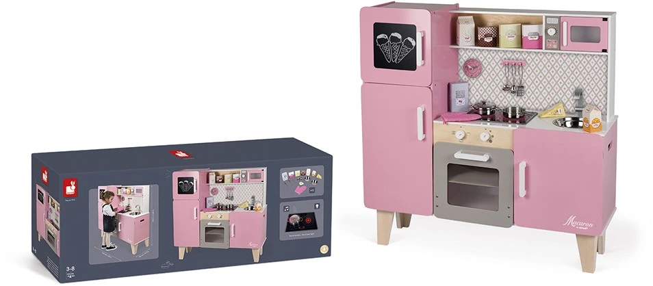 Janod Holzküche Küche Macaron Maxi Mit Funktionen (Inkl. 15 Teile Zubehör) 3 Janod Holzküche Küche Macaron Maxi Mit Funktionen (Inkl. 15 Teile Zubehör) – Bild 3