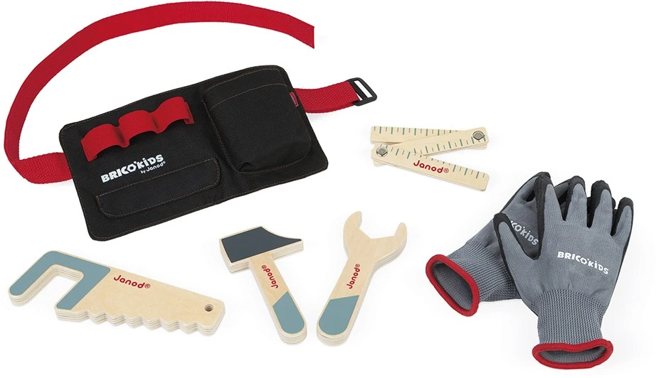 Janod J06475 Heimwerkergürtel Mit Holzwerkzeugen Und Handschuhen-Rollenspielzeug Handwerk-Entwicklung Von Feinmotorik Und Fantasie-FSC-Zertifiziert-Ab 3 Jahren 1 Janod J06475 Heimwerkergürtel Mit Holzwerkzeugen Und Handschuhen-Rollenspielzeug Handwerk-Entwicklung Von Feinmotorik Und Fantasie-FSC-Zertifiziert-Ab 3 Jahren