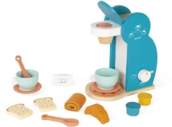 Janod J06599 Breakfast Set Frühstücks Holz-Imitation Kitchen Und Dinette Toy-12 Zubehör Inklusive-Ab 8 Jahren