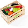 Janod J06607 Fruits And Vegetable Maxi Set 9 Obst Und Gemüse Zum Schneiden Von Grün In Holz-Green Market Collection-Imitation Kitchen Und Dinette Toy-Soundeffekte-Ab 8 Jahren