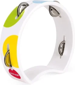 Janod J07635 Confetti Headless Tambourine Konfetti Tamburin Zum Greifen/Display 6 Stück, Mehrfarbig