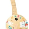 Janod - Pure Banjo - Holz Musikinstrument Für Kinder Mit Hübschen Illustrationen - Stimmschlüssel In Vogelform - 3 Ersatzsaiten - Farben Auf Wasserbasis - Ab 3 Jahren, J05160