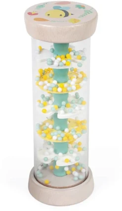 Janod - Regenmacher Aus Holz - Kollektion Pure - Baby- Und Kleinkindspielzeug - Entwicklung Der Feinmotorik Visuelle Und Akustische Stimulation - Farbe Auf Wasserbasis - Ab 6 Monaten, J05193