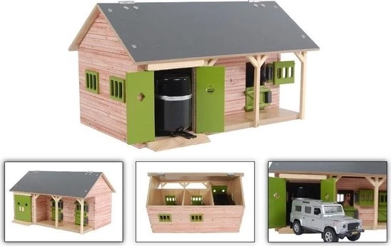 Kids Globe Pferdestall Mit 2 Boxen Und Schuppen 1:32 34x22x19cm 1 Kids Globe Pferdestall Mit 2 Boxen Und Schuppen 1:32 34x22x19cm