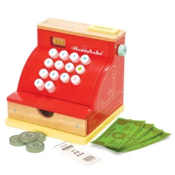 Merkloos Le Toy Van – Honeybake Rollenspiel Kasse Aus Holz Mit Kassenbeleg, Kassenschublade Und Spielgeld | Ideal Für Rollenspiel Supermarkt, Lebensmittelladen Oder Café, Geldkasse, TV295