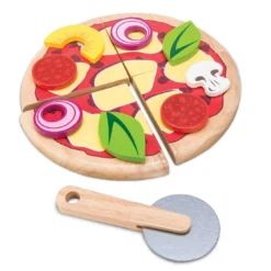 Le Toy Van – Honeybake Rollenspiel Pizzaset Aus Holz Für Kinder | Küchenzubehör Lebensmittel Rollenspiel