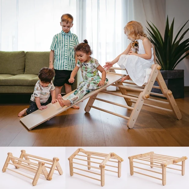 Modifizierbares Klettergerüst MOPITRI, Inspiriert Von Emmi Pikler, Kletterdreieck 2 Modifizierbares Klettergerüst MOPITRI, Inspiriert Von Emmi Pikler, Kletterdreieck – Bild 2