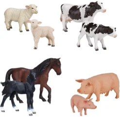 Mojo Edu Farm Speelgoed Boerderijdieren Families - 8 Stuks
