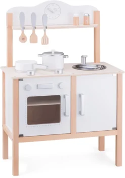 New Classic Toys Houten Kinderkeuken Bon Appetit Wit - 55 X 30 X 89 Cm