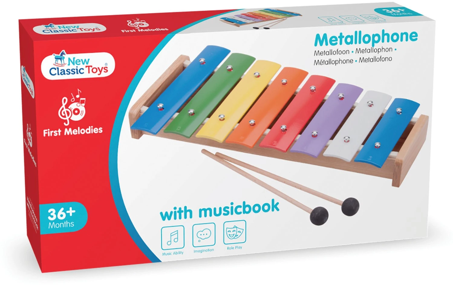 New Classic Toys® New Classic Toys Metallophone (8 Bars) With Music Book 1 New Classic Toys® New Classic Toys Metallophone (8 Bars) With Music Book