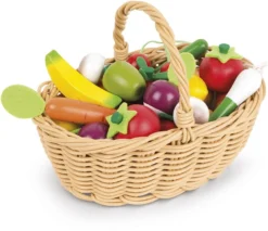 Janod Obst- Und Gemüse Sortiment Im Korb (Inhalt 24 Teile)