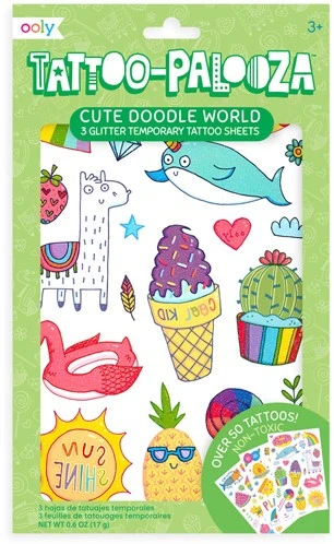 Ooly - Tattoo Palooza Temporary Tattoos - Cute Doodle World 1 Ooly - Tattoo Palooza Temporary Tattoos - Cute Doodle World
