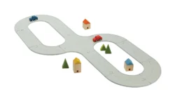 Plan Toys PlanToys Holzspielzeug Straßen- Und Schienen-Set Aus Gummi - Medium