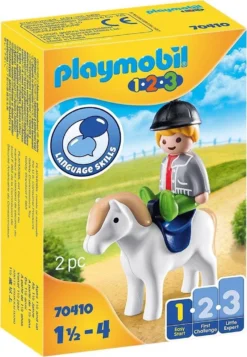 PLAYMOBIL 1.2.3 70410 Junge Mit Pony, Ab 1,5 Bis 4 Jahre