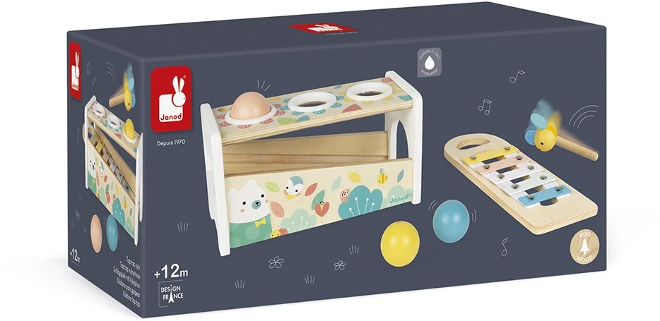 Janod Pure Schlagspiel Mit Xylophon 2 Janod Pure Schlagspiel Mit Xylophon – Bild 2