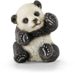 Schleich 14734 - Panda Junges, Spielend, Tier Spielfigur, Schwarz/weiß