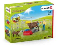 SCHLEICH 42529 Spielset - Kuh Waschstation (Farm World), Mix