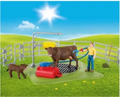 SCHLEICH 42529 Spielset - Kuh Waschstation (Farm World), Mix -Schleich Verkaufe schleich 42529 spielset kuh waschstation farm world mix 3