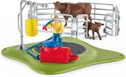 SCHLEICH 42529 Spielset - Kuh Waschstation (Farm World), Mix -Schleich Verkaufe schleich farm world wasplaats voor koeien 42529