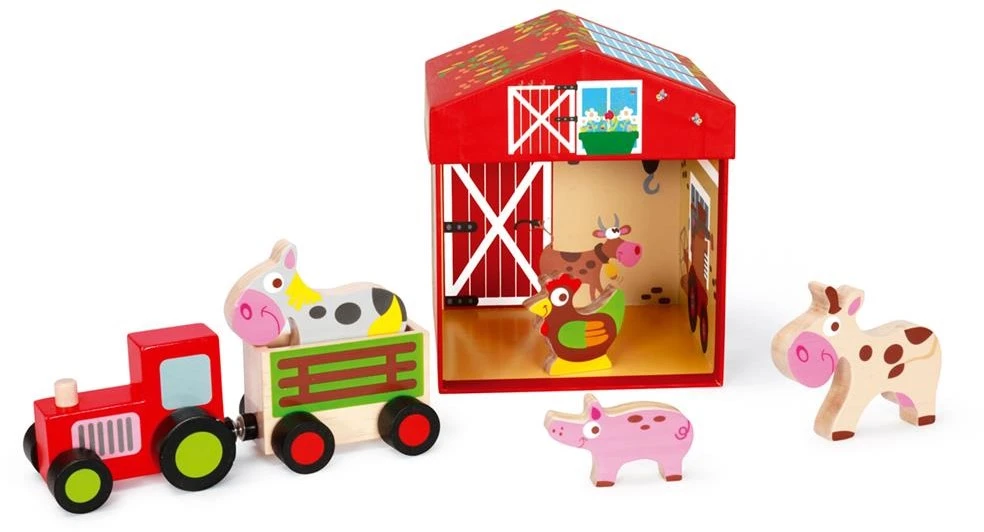 Scratch 6181082 Spielewelt Bauernhof, Holzfiguren-Set Mit Spielkulisse Für Kinder Ab 3 Jahren 2 Scratch 6181082 Spielewelt Bauernhof, Holzfiguren-Set Mit Spielkulisse Für Kinder Ab 3 Jahren – Bild 2