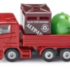 SIKU 0828, Recycling-Transporter, Metall/Kunststoff, Rot, Inkl. 1 Altpapier- Und 1 Glas-Container